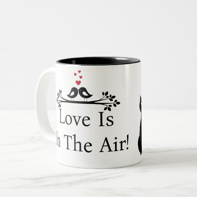 Monochrome Katzen in Liebe Zweifarbige Tasse (Vorderseite Links)