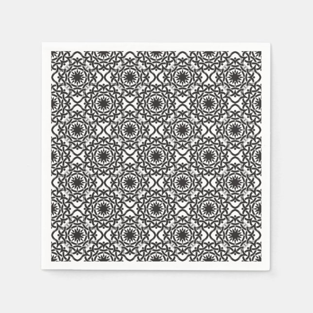 Monochrome keltische Knotmuster Serviette (Vorderseite)