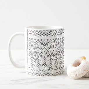 Monochrome Kilim: marokkanische Tribal Texture Art Kaffeetasse