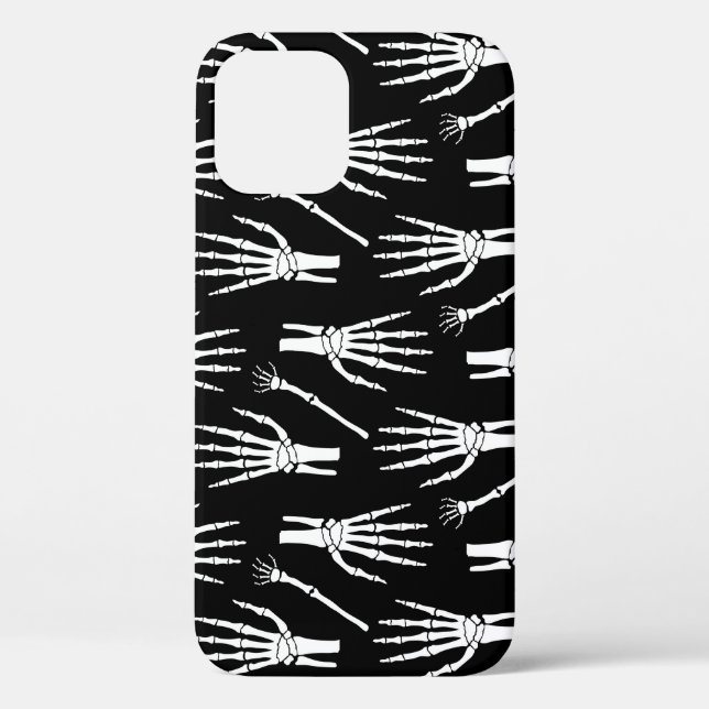 Monochrome Knochen Halloween-Muster Case-Mate iPhone Hülle (Rückseite)