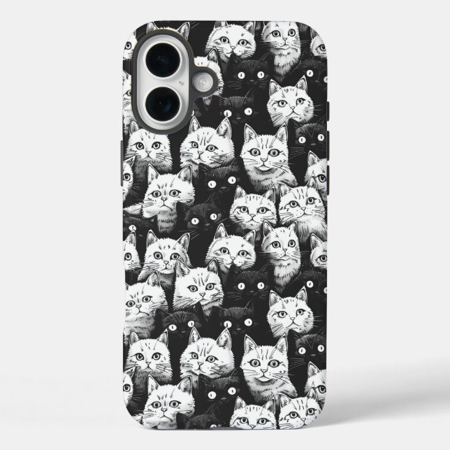 Monochrome künstlerische Katze Case-Mate iPhone Hülle (Rückseite)