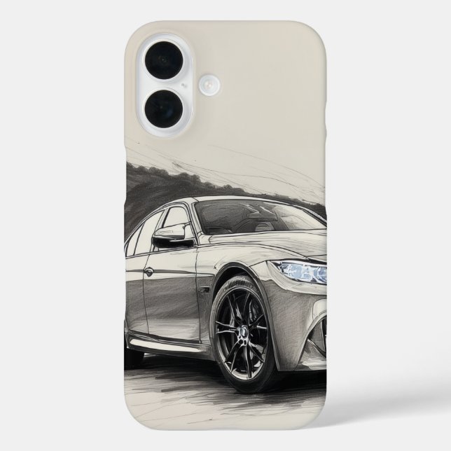 Monochrome Leistungsskizze - BMW Case-Mate iPhone Hülle (Rückseite)
