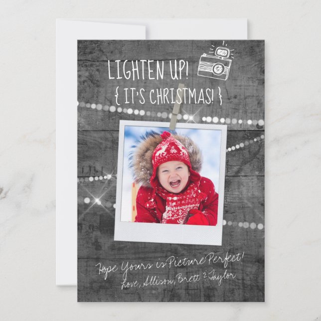 Monochrome Lighten Up! Weihnachtskarte (Vorderseite)