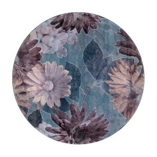 Monochrome Lila: Floral Watercolor Nahtlos Schneidebrett