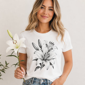 Monochrome Lilie T-Shirt