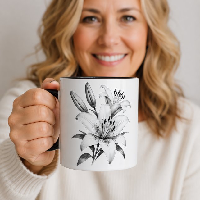 Monochrome Lilie Tasse (Von Creator hochgeladen)
