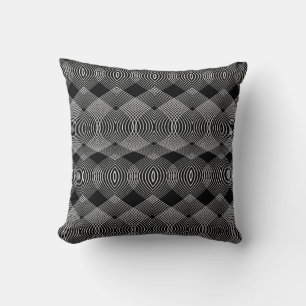 Monochrome Linien: Texturiertes abstraktes Design Kissen