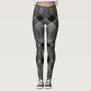 Monochrome Linien: Texturiertes abstraktes Design Leggings
