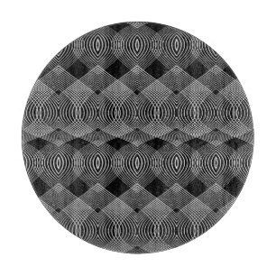 Monochrome Linien: Texturiertes abstraktes Design Schneidebrett