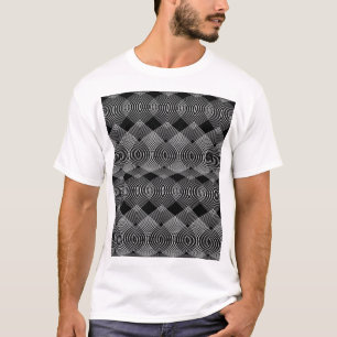 Monochrome Linien: Texturiertes abstraktes Design T-Shirt