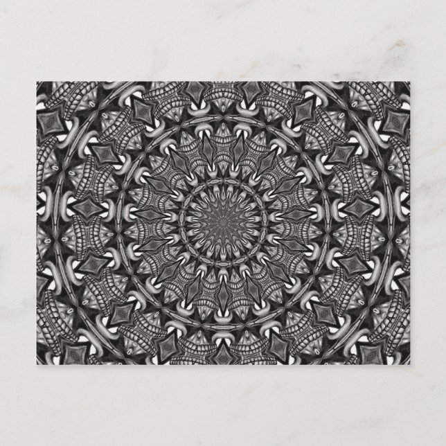 Monochrome Mandala Postkarte (Vorderseite)