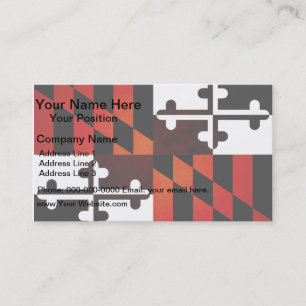 Monochrome Maryland-Flagge Visitenkarte