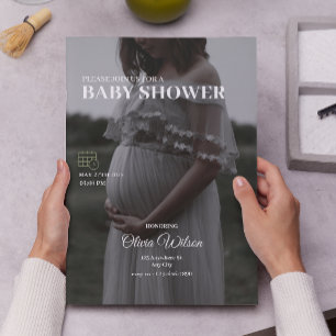 Monochrome Maternity Baby-Dusche Einladung