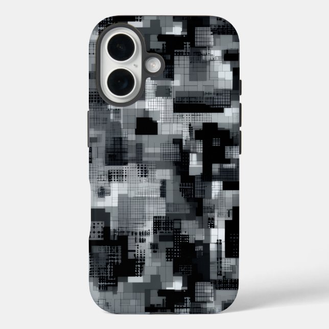 Monochrome Matrix-Mosaik Case-Mate iPhone Hülle (Rückseite)