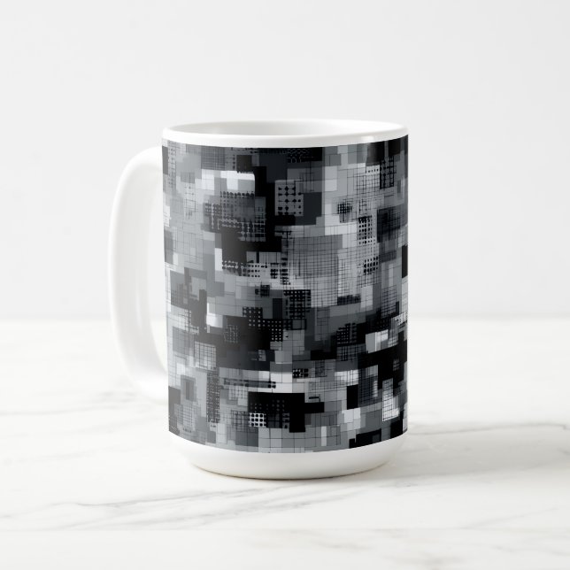 Monochrome Matrix-Mosaik Kaffeetasse (Vorderseite Links)