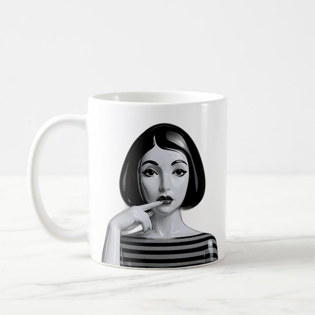 Monochrome Maus Kaffeetasse (Links)