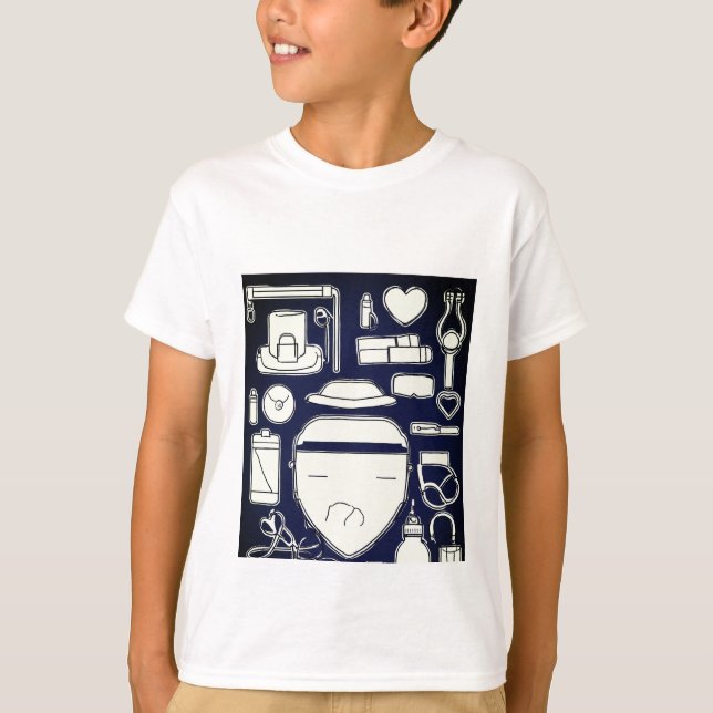 Monochrome Medizinische Icons Set T-Shirt (Vorderseite)