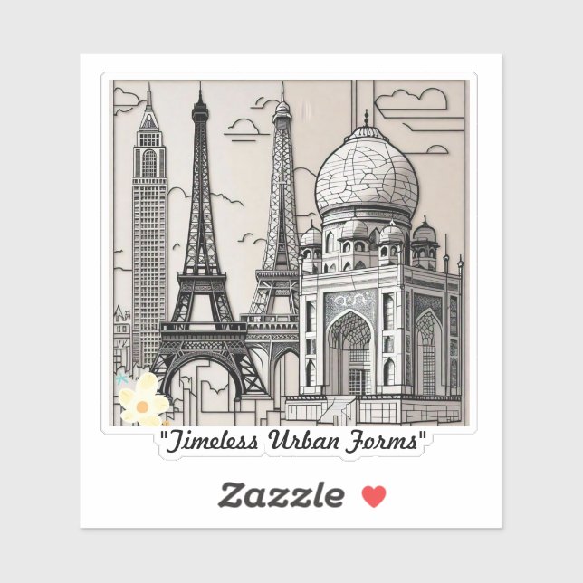 "Monochrome Metropolis" Aufkleber (Blatt)