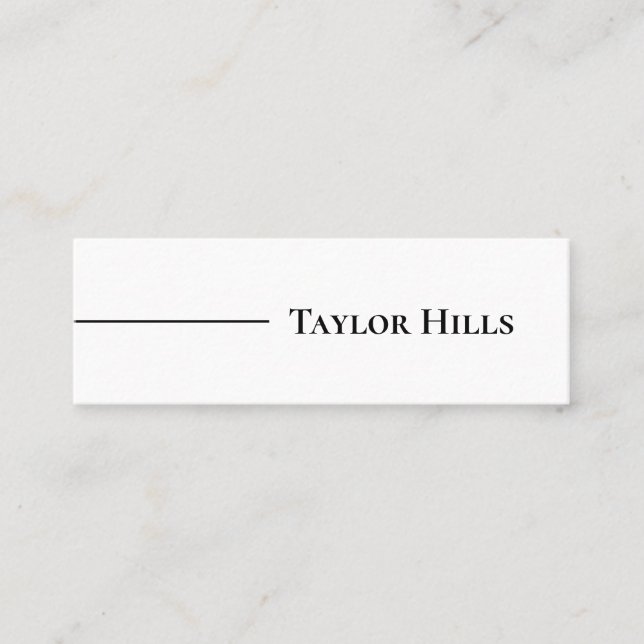 Monochrome Minimalistisch-moderne Linienbezeichnun Mini Visitenkarte (Vorderseite)