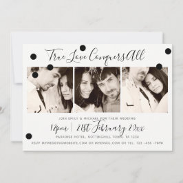 Monochrome Minimalistisch Schwarz-weiß - ADD 3 FOT Einladung