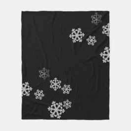 Monochrome Minimalistisch Snowflake Weihnachtsmust Fleecedecke
