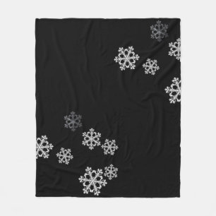 Monochrome Minimalistisch Snowflake Weihnachtsmust Fleecedecke