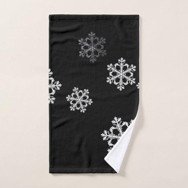Monochrome Minimalistisch Snowflake Weihnachtsmust Handtuch (Handtuch)