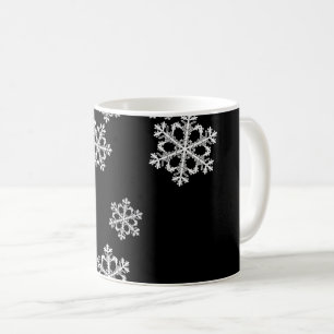 Monochrome Minimalistisch Snowflake Weihnachtsmust Kaffeetasse