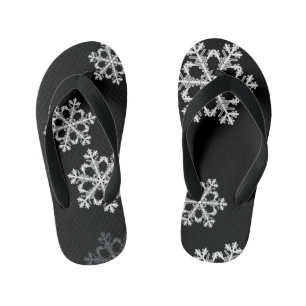 Monochrome Minimalistisch Snowflake Weihnachtsmust Kinderbadesandalen