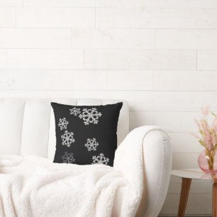 Monochrome Minimalistisch Snowflake Weihnachtsmust Kissen