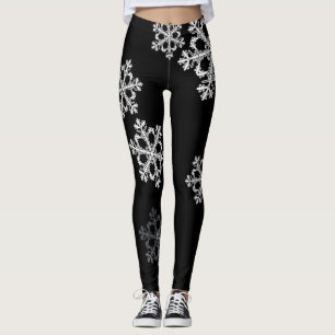 Monochrome Minimalistisch Snowflake Weihnachtsmust Leggings