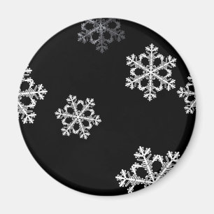 Monochrome Minimalistisch Snowflake Weihnachtsmust Magnet