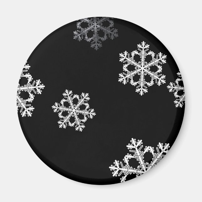 Monochrome Minimalistisch Snowflake Weihnachtsmust Magnet (Vorne)
