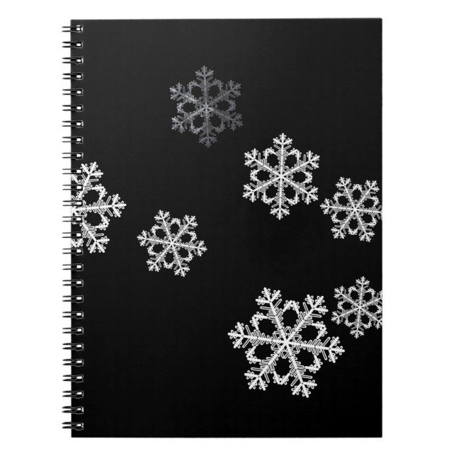 Monochrome Minimalistisch Snowflake Weihnachtsmust Notizblock (Vorderseite)