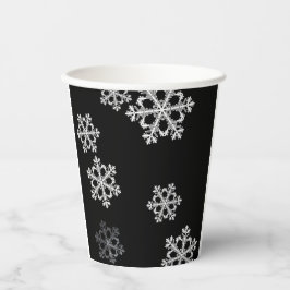 Monochrome Minimalistisch Snowflake Weihnachtsmust Pappbecher