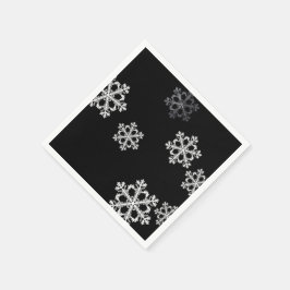 Monochrome Minimalistisch Snowflake Weihnachtsmust Serviette
