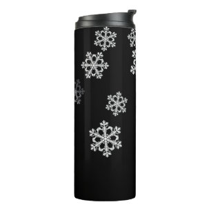 Monochrome Minimalistisch Snowflake Weihnachtsmust Thermosbecher