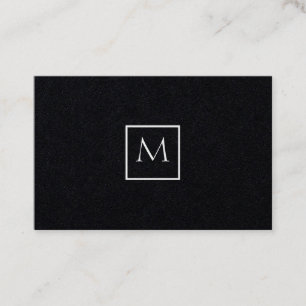 Monochrome Minimalistische Rectangle Monogramm Visitenkarte