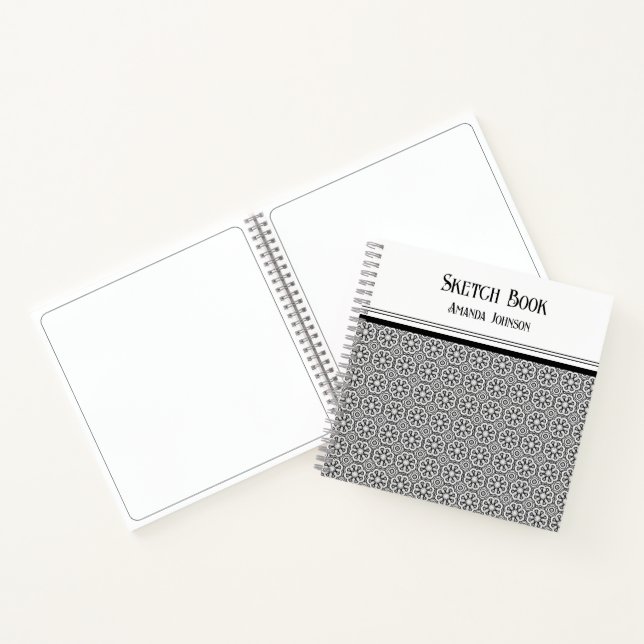 Monochrome Minimalistisches Quadrat-Notebook Notizbuch (Innenseite)