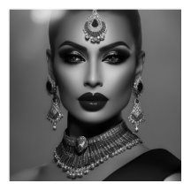 Monochrome Mode Schwarz-weiße Schmuckfrau