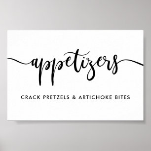 Monochrome Modern Typografy Appetizers Food Sign Poster
