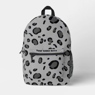 Monochrome moderne benutzerdefinierte Name Leopard Bedruckter Rucksack