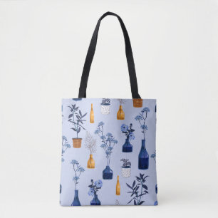Monochrome moderne Blumen und Vasen, Töpfe mit Bot
