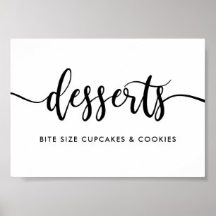 Monochrome moderne Typografie Desserts Lebensmitte Poster