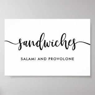 Monochrome moderne Typografie Sandwiches Schild