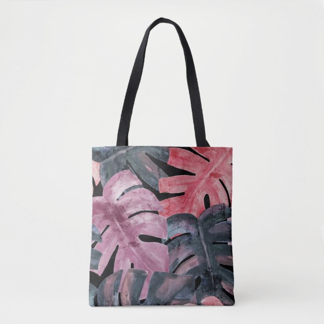 Monochrome Monstera: Watercolor Tropical Pattern. (Vorderseite)