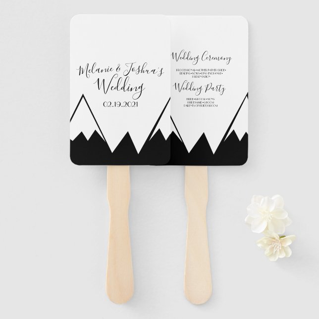 MOnochrome Mountain Top Wedding Suite Fächer (Vorne und Hinten)