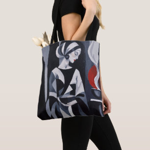 Monochrome Mystical Woman Art Deco-Tasche