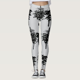 Monochrome Naturwanderung: Winter Branch Leggings