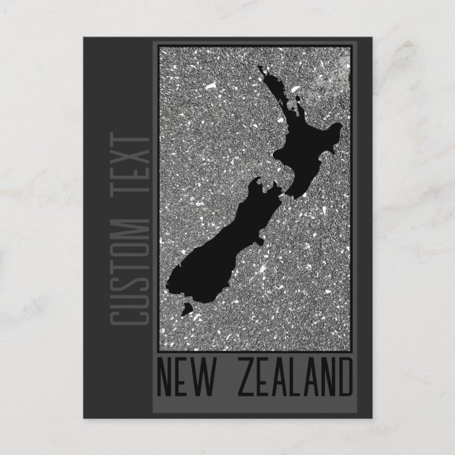 MONOCHROME NEW ZEALAND LAND GRAU SAND NZ BEACH POSTKARTE (Vorderseite)